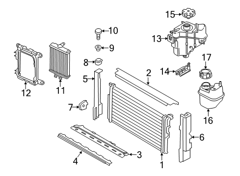 2021 BMW M240i Radiator & Components Diagram