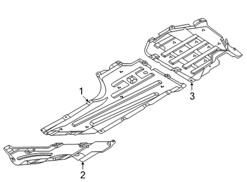 2022 BMW M4 Under Cover & Splash Shields Diagram 1