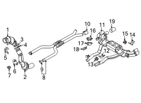 2023 BMW X6 M Exhaust Components Diagram 1