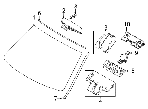 2023 BMW X4 Glass, Reveal Moldings Diagram