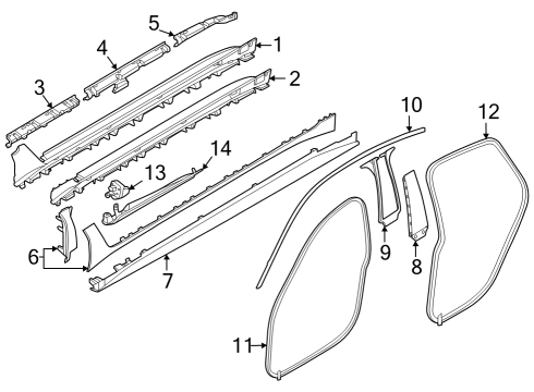 2024 BMW i4 FINISHER, SIDE FRAME LEFT Diagram for 51337482985