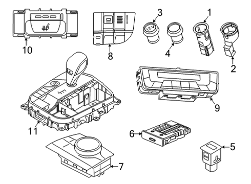 2023 BMW X6 M REPAIR KIT CENTER CONSOLE CO Diagram for 61315A68DE1