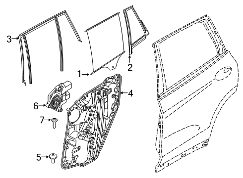 2021 BMW X5 Front Door Glass & Hardware Diagram 2