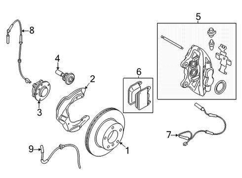 2024 BMW 230i xDrive Front Brakes Diagram 1