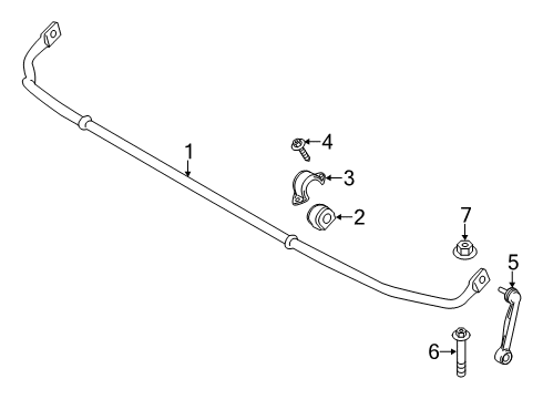 2021 BMW X4 Rear Suspension Components, Lower Control Arm, Upper Control Arm, Ride Control, Stabilizer Bar Diagram 2