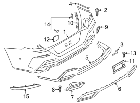 2022 BMW 840i Gran Coupe Bumper & Components - Rear Diagram 2