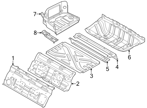 2023 BMW i4 Rear Floor & Rails Diagram 1