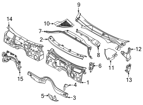 2023 BMW X3 M Cowl Diagram