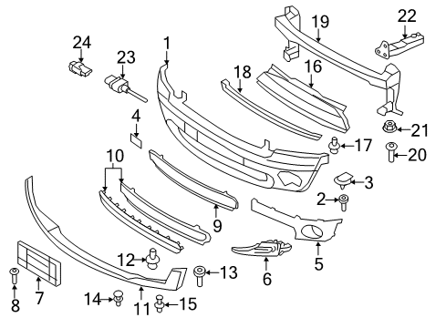 Panel, Bumper, Primed, Front Diagram for 51112753995