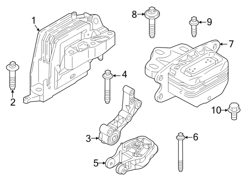 2024 BMW X1 Engine & Trans Mounting Diagram 1