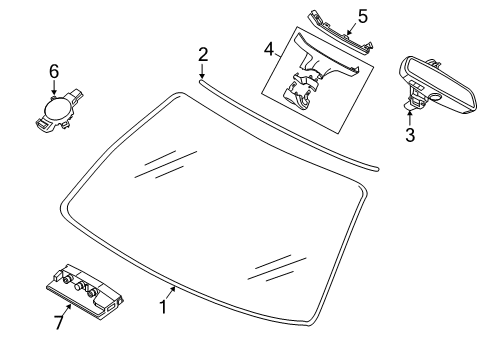 2021 BMW 740i xDrive Glass - Windshield Diagram