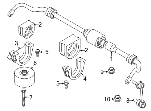 2022 BMW 750i xDrive Rear Suspension, Lower Control Arm, Upper Control Arm, Ride Control, Stabilizer Bar, Suspension Components Diagram 1