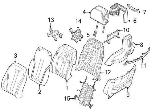 2023 BMW i7 Passenger Seat Components Diagram 2