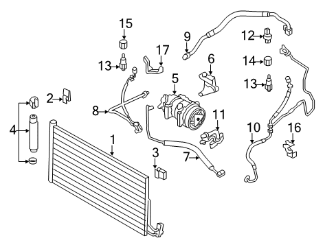 Pressure Hose, Compressor-Condenser Diagram for 64539224859