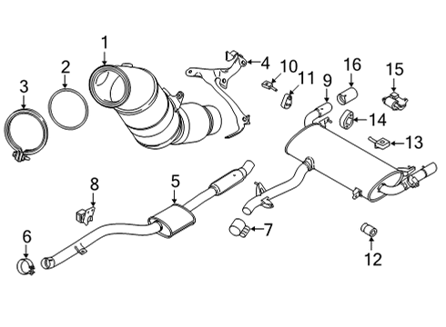 2021 BMW X3 Exhaust Components Diagram 1