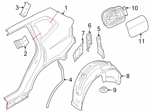 2022 BMW X7 Quarter Panel & Components Diagram