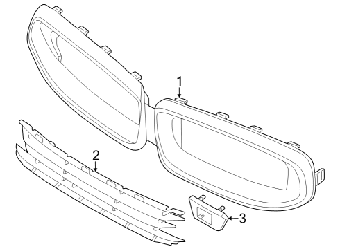 2024 BMW 230i Grille & Components Diagram 2