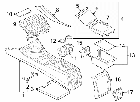 2024 BMW M440i Center Console Diagram