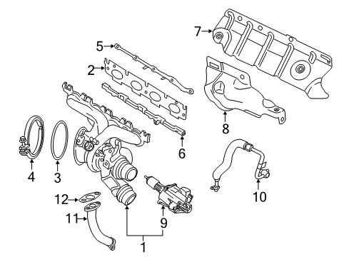 2021 BMW 230i Turbocharger & Components Diagram