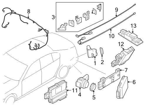 2024 BMW i7 SENSOR LINE TOUCH-FREE TAILG Diagram for 61355A0ABA0