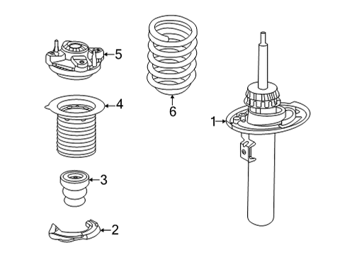 2024 BMW 230i Struts & Components - Front Diagram