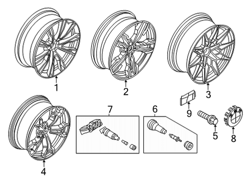 2022 BMW X3 M DISC WHEEL LIGHT ALLOY MIDNI Diagram for 36117916263