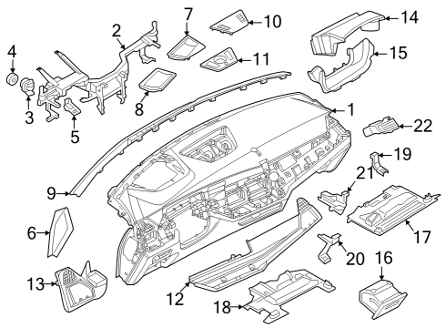 2024 BMW X5 M DASHBOARD SENSATEC HEAD-UP D Diagram for 51459633581