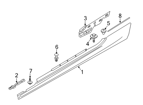 2023 BMW M8 Coupe & Convertible Exterior Trim - Pillars Diagram 1