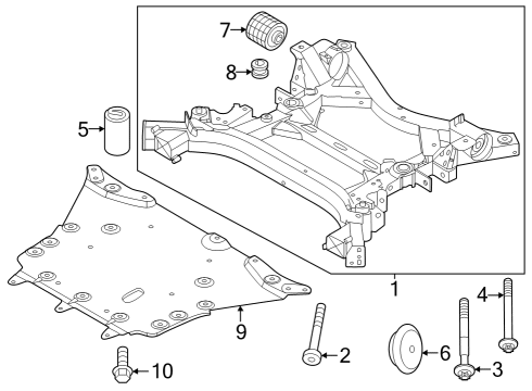 2022 BMW iX Suspension Mounting - Front Diagram