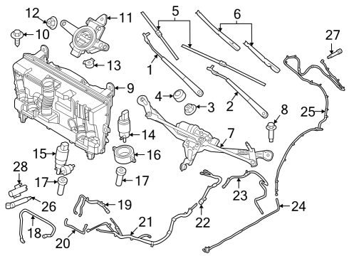 2022 BMW iX Wiper & Washer Components Diagram 3