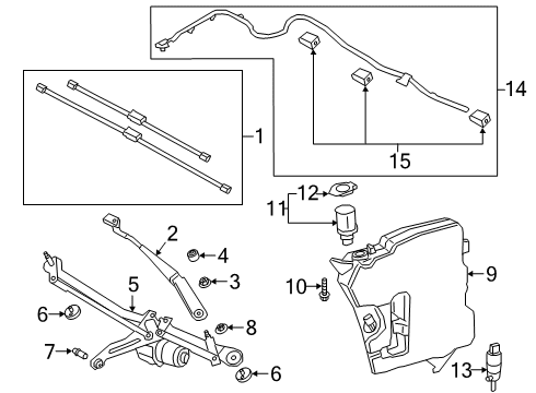 2021 BMW Z4 WIPER SYSTEM, COMPLETE Diagram for 61615A32F47