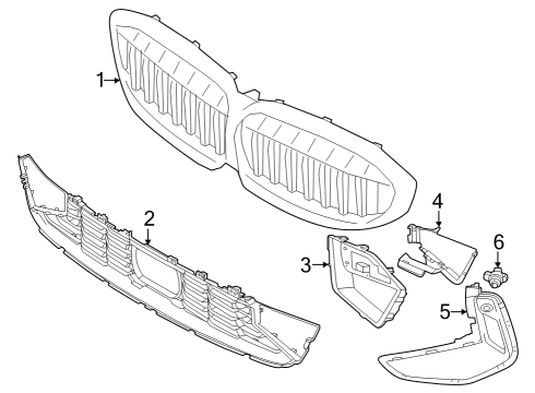 2023 BMW 330e xDrive Grille & Components Diagram 2