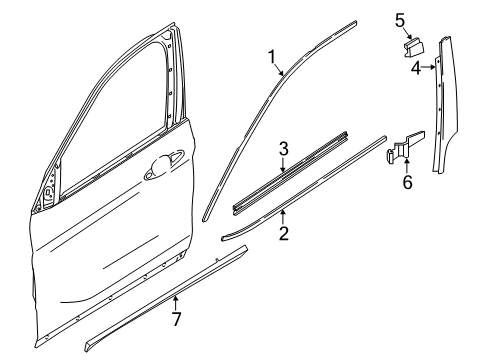 2023 BMW X2 Exterior Trim - Front Door Diagram