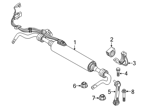 2021 BMW 530e Rear Suspension Components, Lower Control Arm, Upper Control Arm, Ride Control, Stabilizer Bar Diagram 1