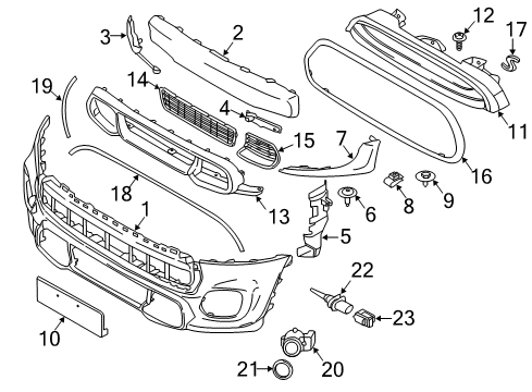 Ornamental Grille, Engine Compartment. Lid Diagram for 51137393456