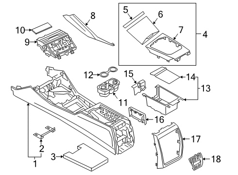 2021 BMW M340i xDrive Center Console Diagram