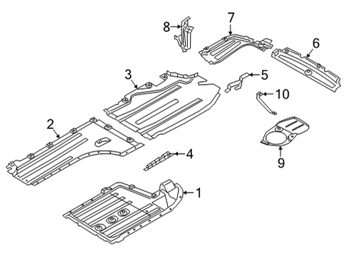 2024 BMW X6 M Under Cover & Splash Shields Diagram 2