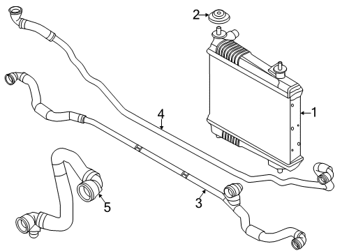 2021 BMW M340i Radiator & Components Diagram 1