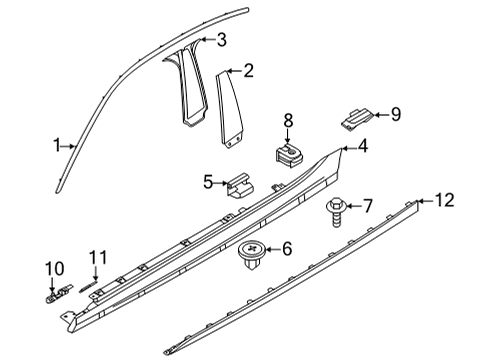 2023 BMW 228i Gran Coupe Exterior Trim - Pillars Diagram 1