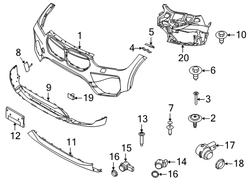 2021 BMW X1 Bumper & Components - Front Diagram 2