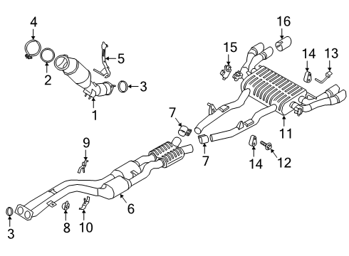 2023 BMW X4 M REAR MUFFLER WITH EXHAUST FL Diagram for 18309846291