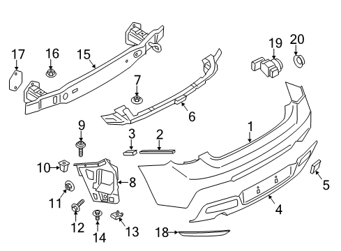 2021 BMW 230i Bumper & Components - Rear Diagram 1