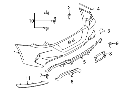 2024 BMW M8 Bumper & Components - Rear Diagram 1