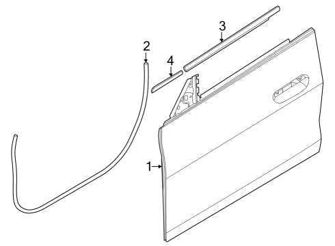 2023 BMW i4 Door & Components, Exterior Trim Diagram 1