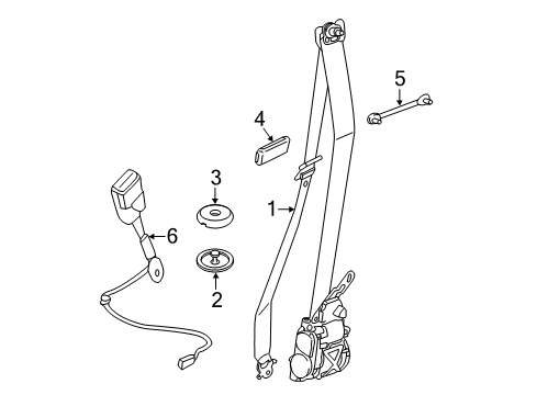 2023 BMW 540i xDrive Front Seat Belts Diagram