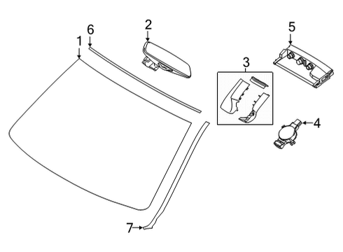 2022 BMW 228i Gran Coupe Glass, Reveal Moldings Diagram