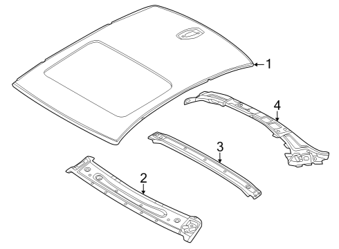 2023 BMW 430i xDrive Gran Coupe Roof & Components Diagram