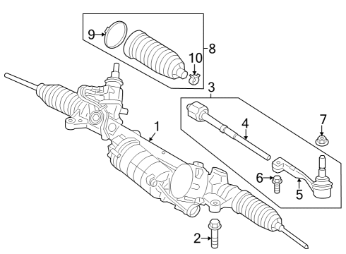 2023 BMW 330i xDrive Steering Column & Wheel, Steering Gear & Linkage Diagram 2