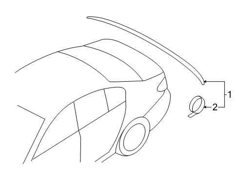 2022 BMW 530e Rear Spoiler Diagram