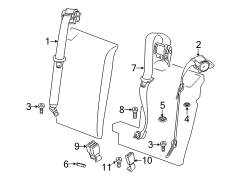 2022 BMW X4 Rear Seat Belts Diagram